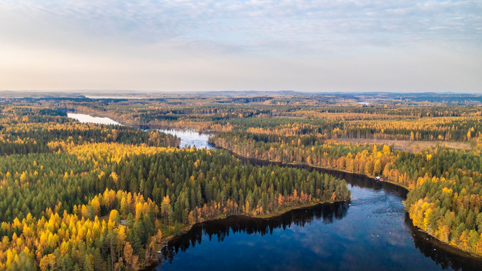 Konneveden koskimaisemaa ilmasta kuvattuna